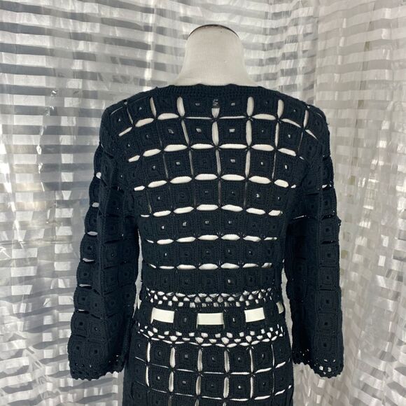 Gaby & Eden Black Crochet Button Up Dress - Picture 5 of 8